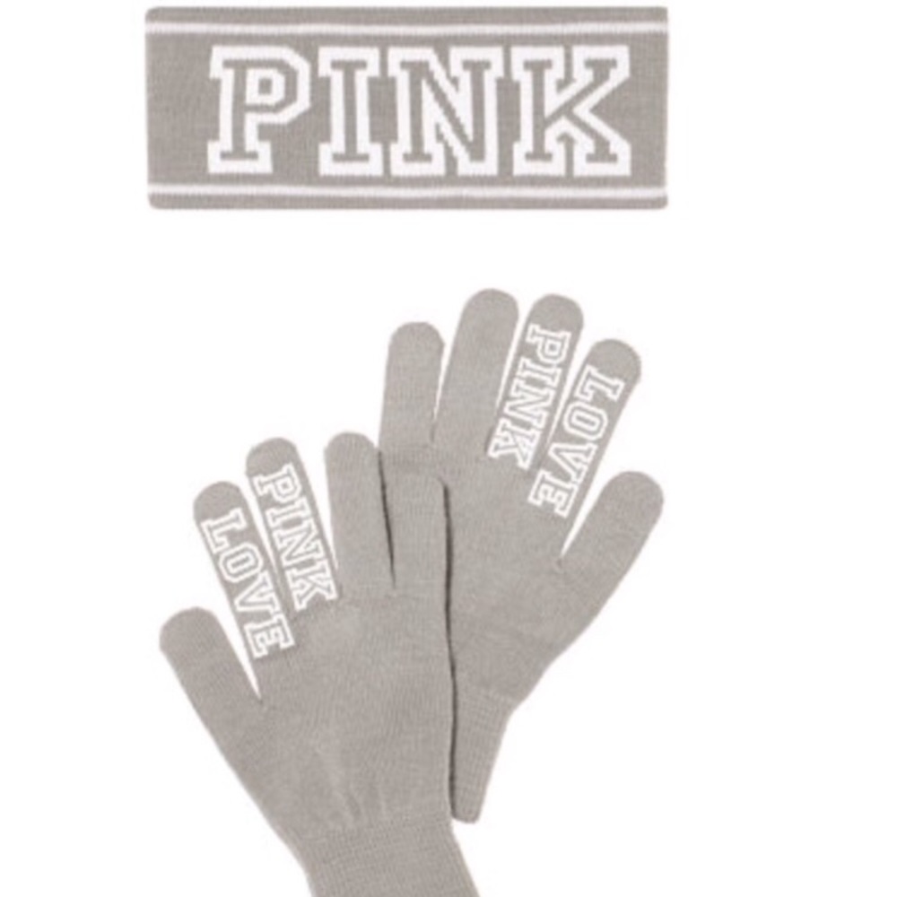 PINK Gloves & Headband Set